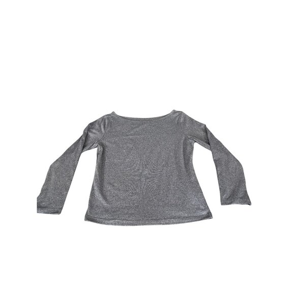 Shein L Silver Shimmer Long Sleeve Womens Top Polyester/Elastane - Picture 4 of 10